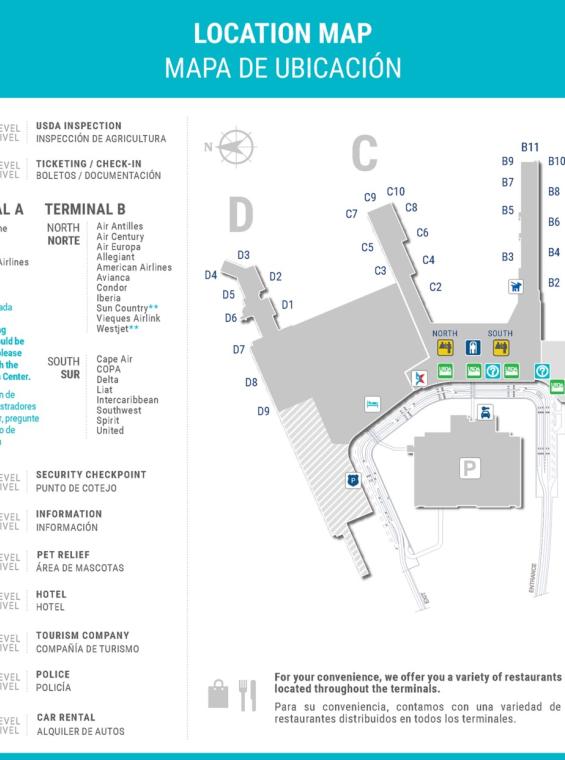 Airports In Puerto Rico Discoverpuertorico Com   SJU AIrport Map 